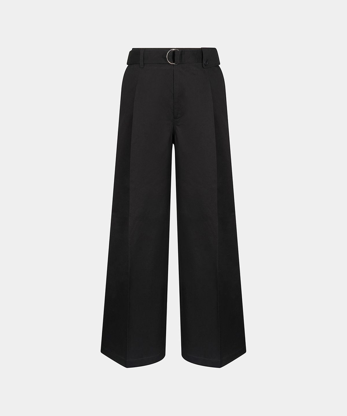 노이스(NOICE) W COTTON BELTED WIDE PANTS - BLACK