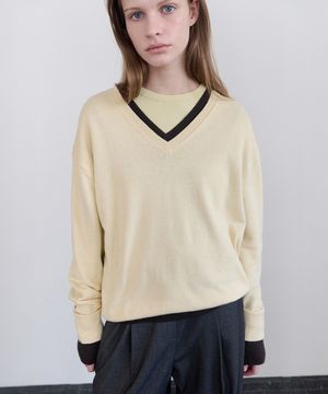 [여울 PICK] All-Day Cotton V-neck Knit - French Butter