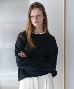 All-Day Cotton Round Knit - Black