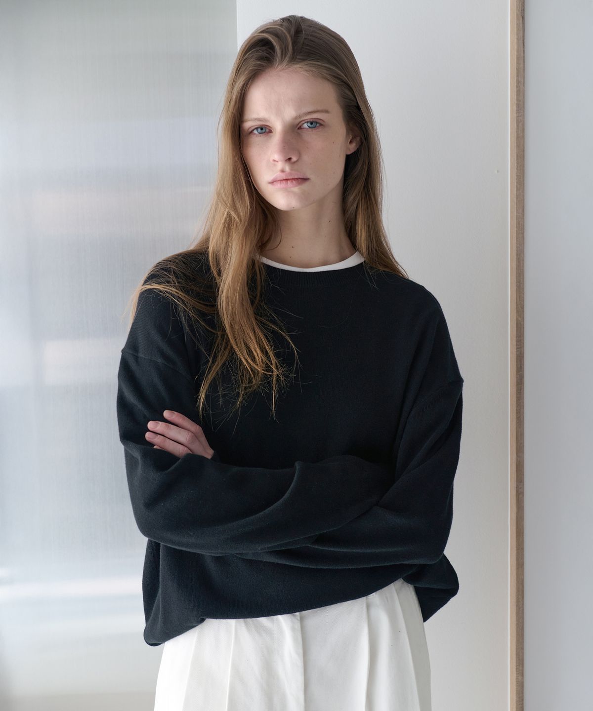 르바(LEVAR) All-day Cotton Round Knit - Black