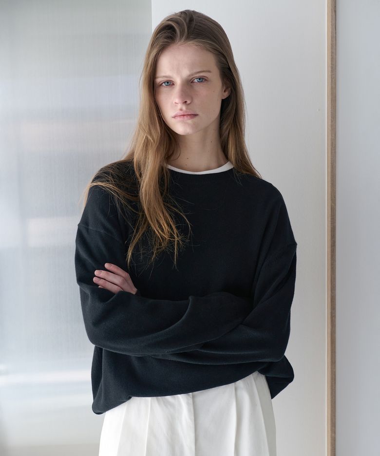 All-day Cotton Round Knit - Black