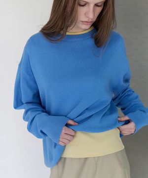 All-Day Cotton Round Knit - Harbor Blue