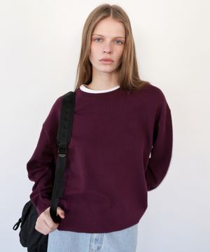 All-Day Cotton Round Knit - Plum