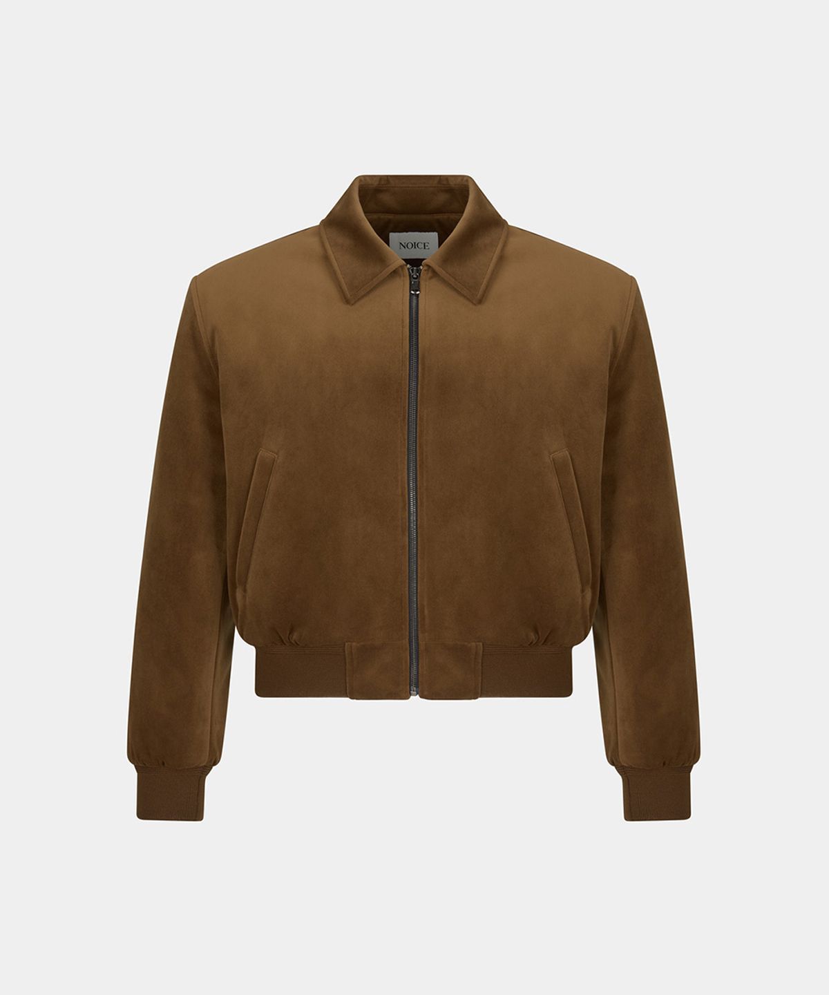 노이스(NOICE) M COLLARED VELVET BOMBER - CAMEL