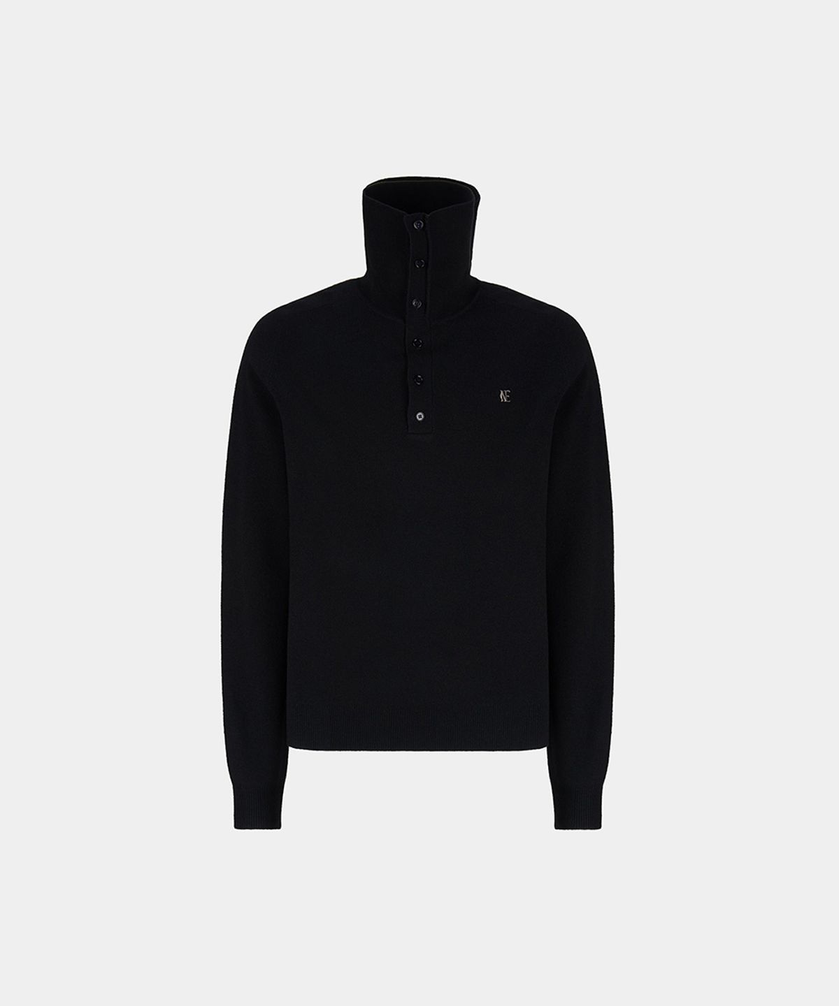 노이스(NOICE) M 2-WAY MERINO KNIT TOP - BLACK