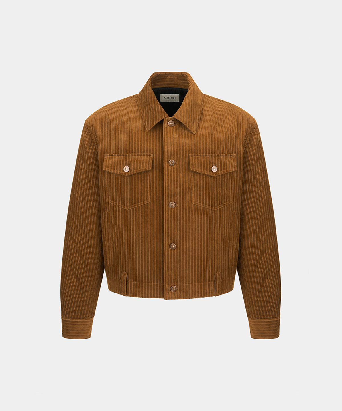 노이스(NOICE) DISTORTED CORDUROY TRUCKER JACKET - BROWN