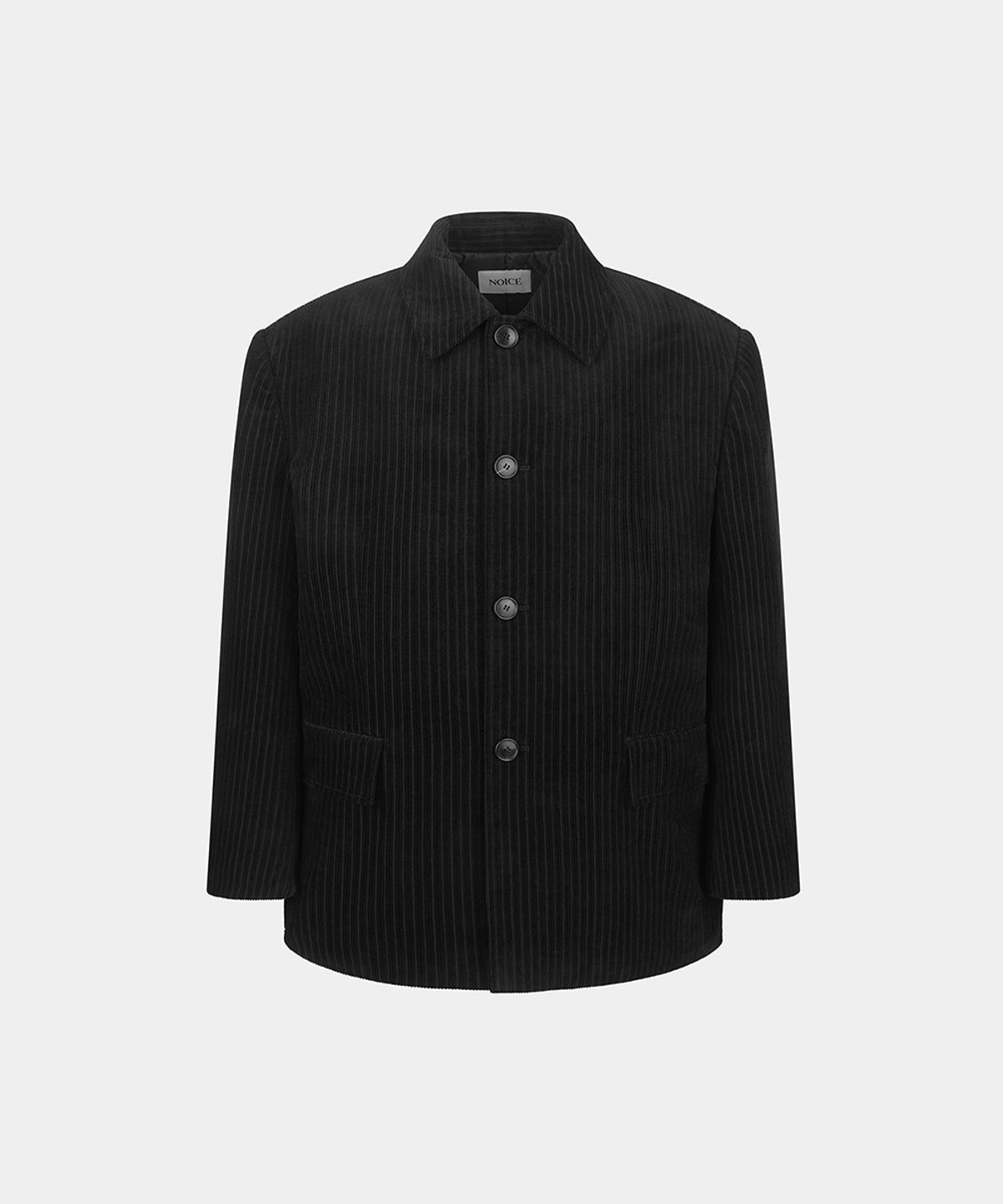 노이스(NOICE) DISTORTED CORDUROY JACKET - BLACK