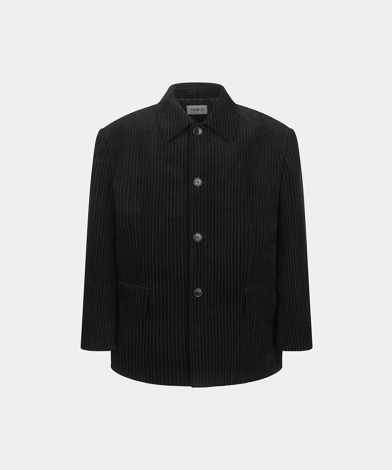 DISTORTED CORDUROY JACKET - BLACK