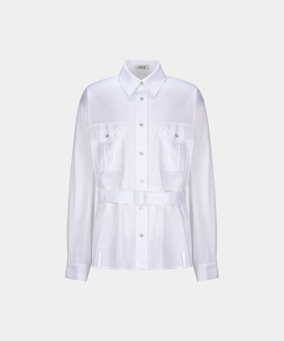 노이스(NOICE) W BELTED COTTON SHIRT - WHITE