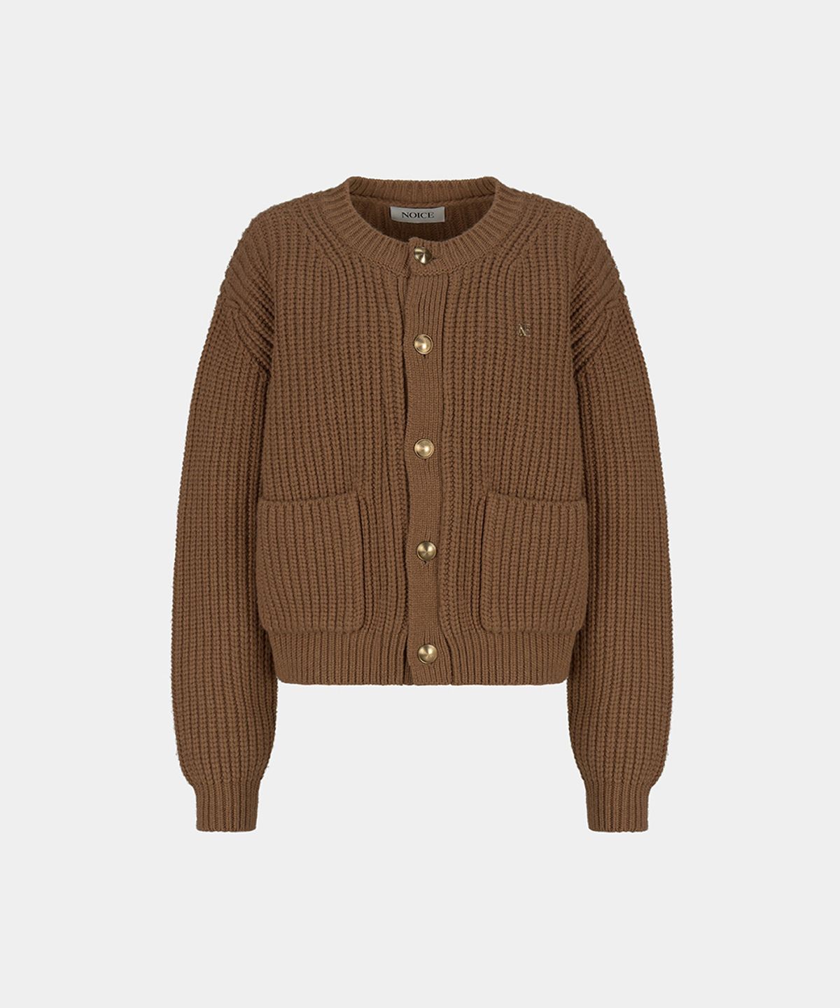 노이스(NOICE) W HEAVY-GAUGE WOOL-BLEND CARDIGAN - CAMEL