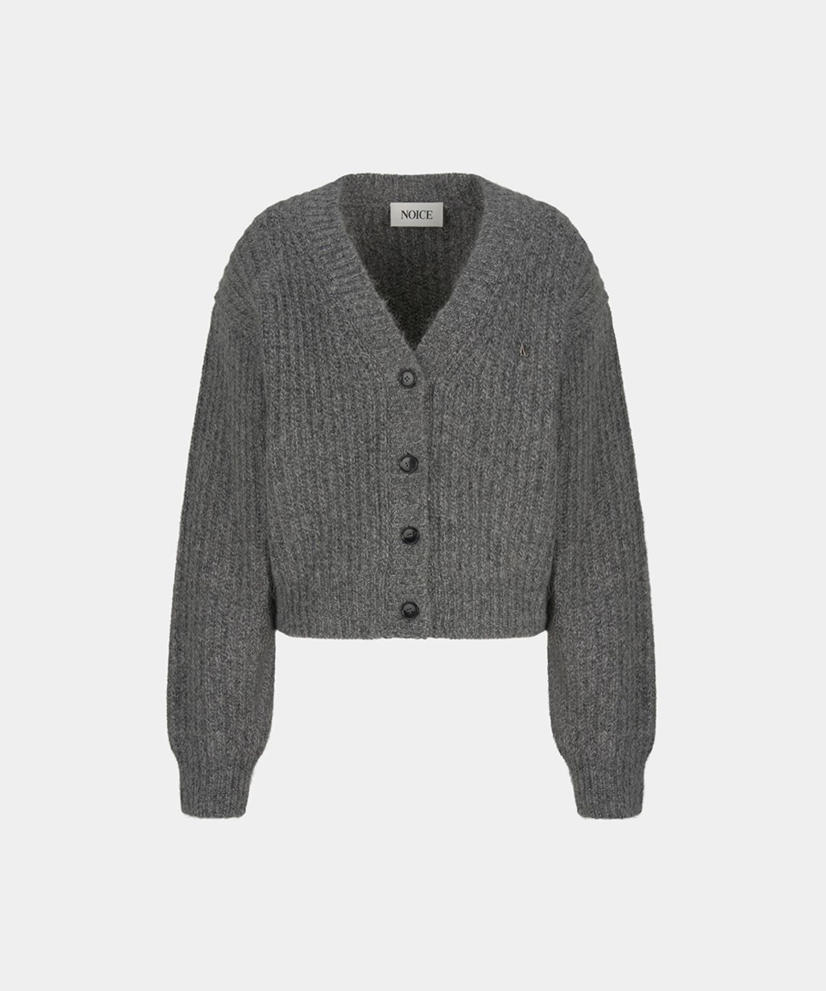노이스(NOICE) W FINE WOOL KNIT CARDIGAN - LIGHT GRAY