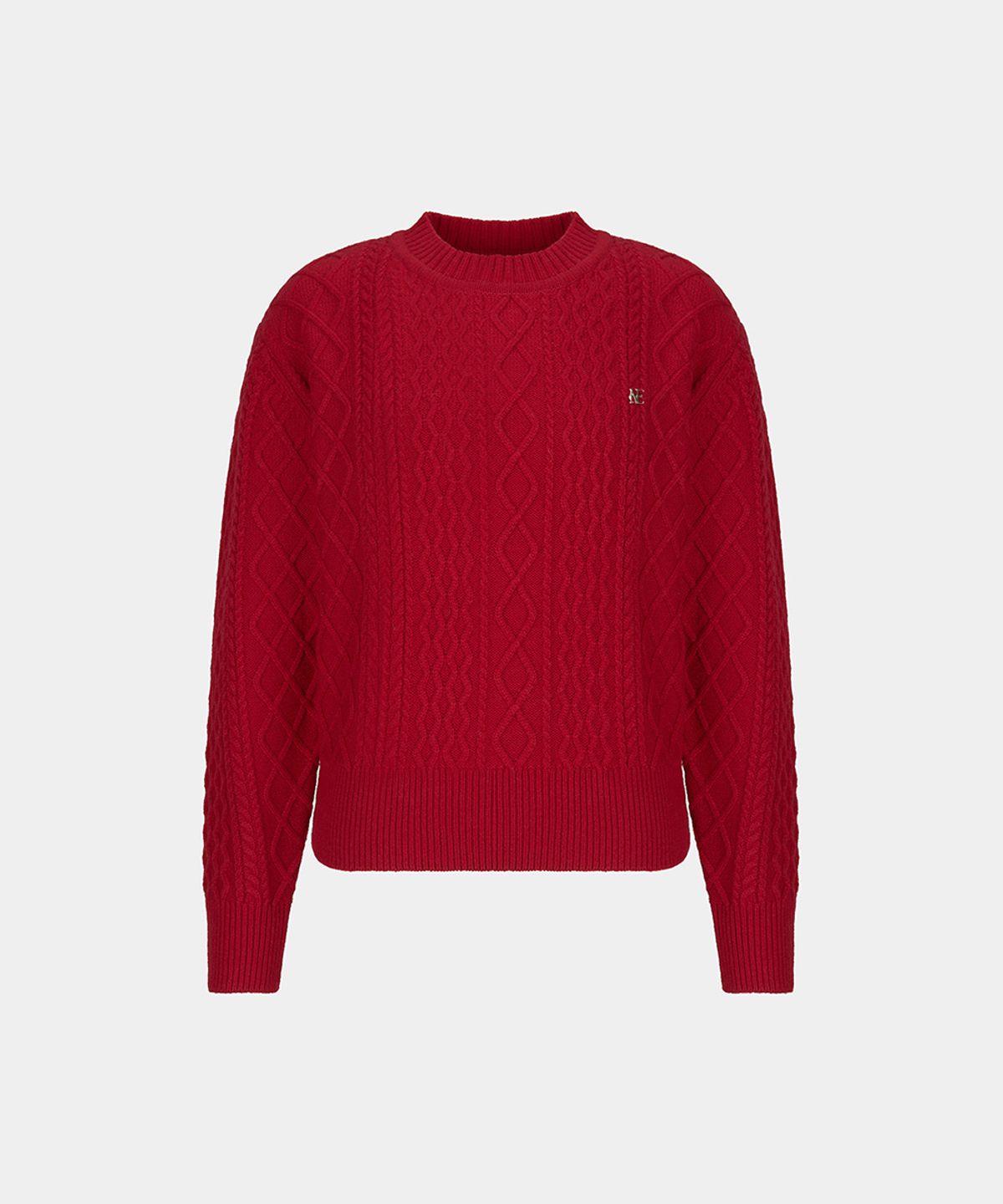 노이스(NOICE) W CABLE WOOL-BLEND SWEATER - RED