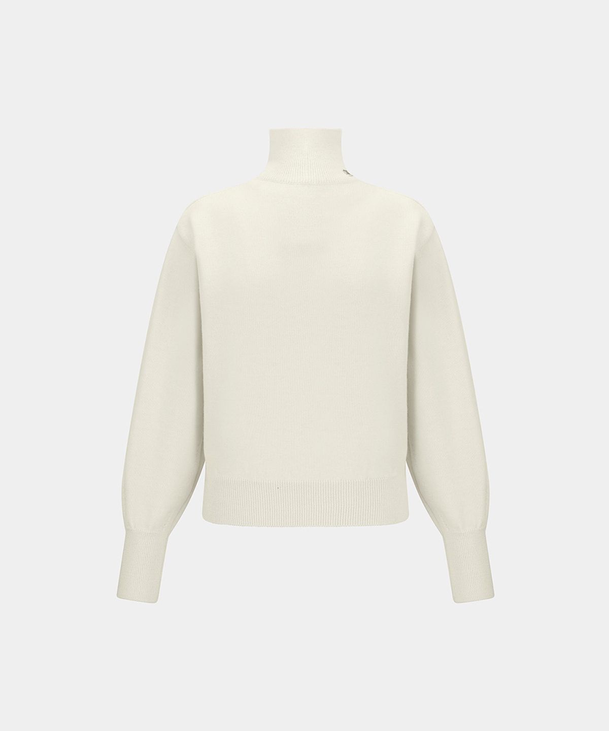 노이스(NOICE) W VOLUME HIGH-NECK MERINO KNIT TOP - IVORY
