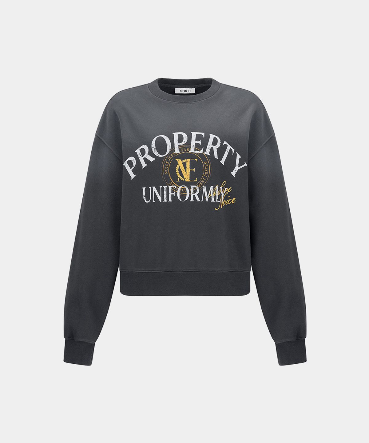 노이스(NOICE) W PROPERTY EMBLEM SWEATSHIRT - DARK GRAY