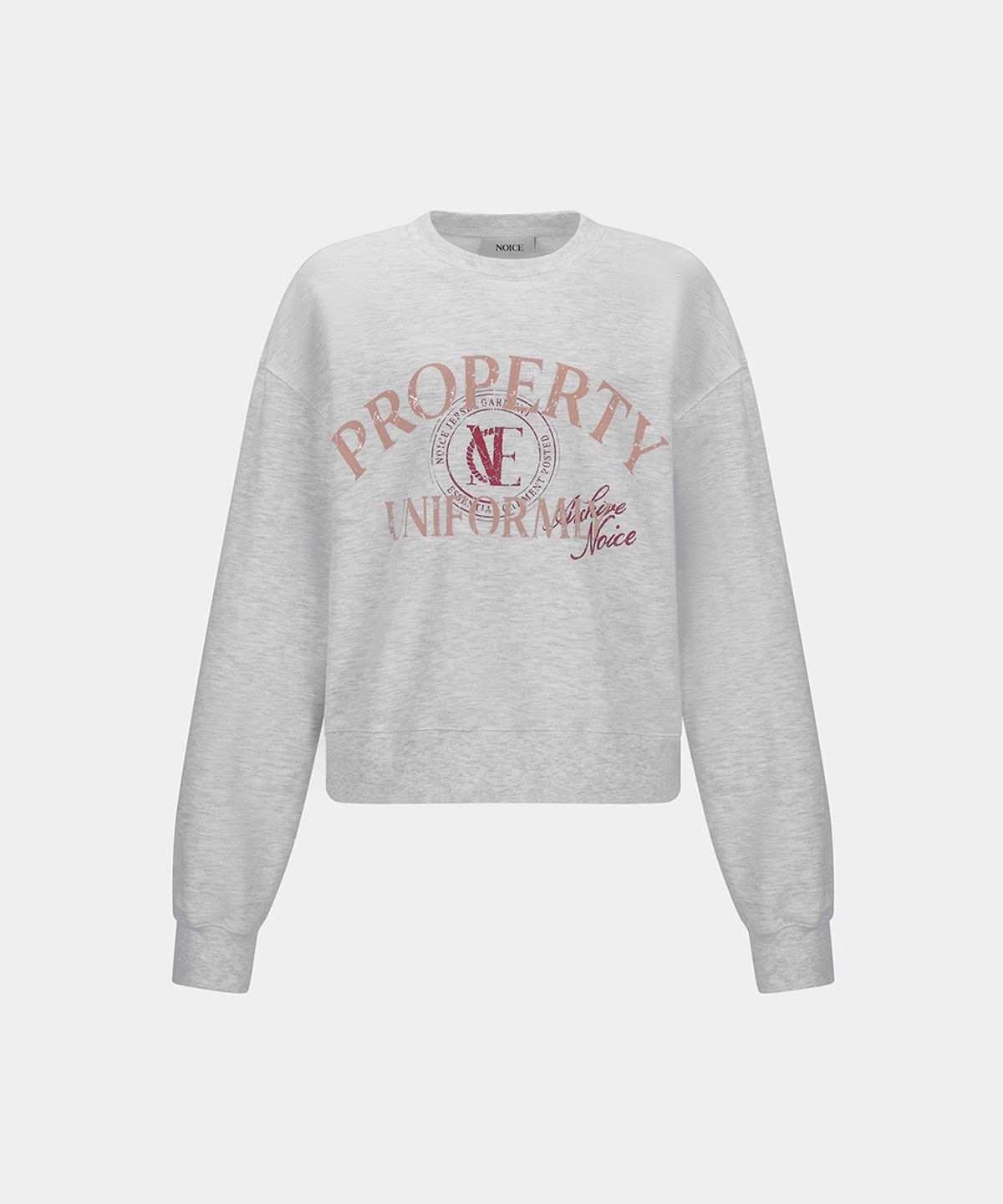 노이스(NOICE) W PROPERTY EMBLEM SWEATSHIRT - LIGHT GRAY
