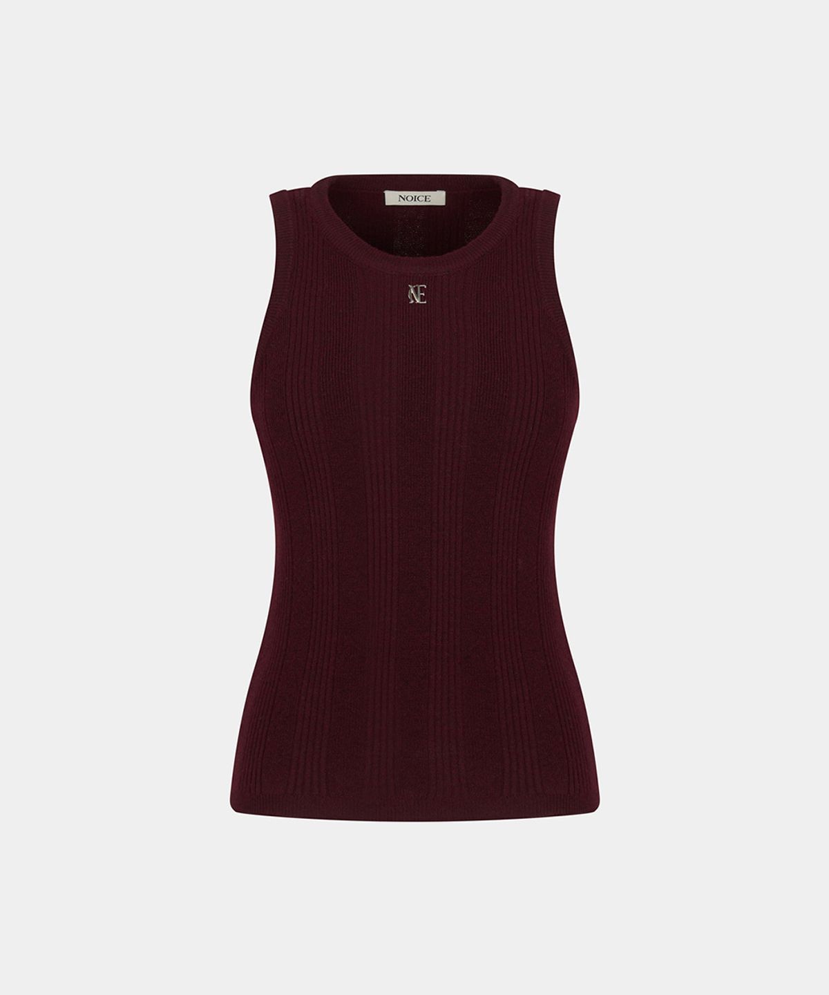 노이스(NOICE) W RIBBED KNIT SLEEVELESS - WINE