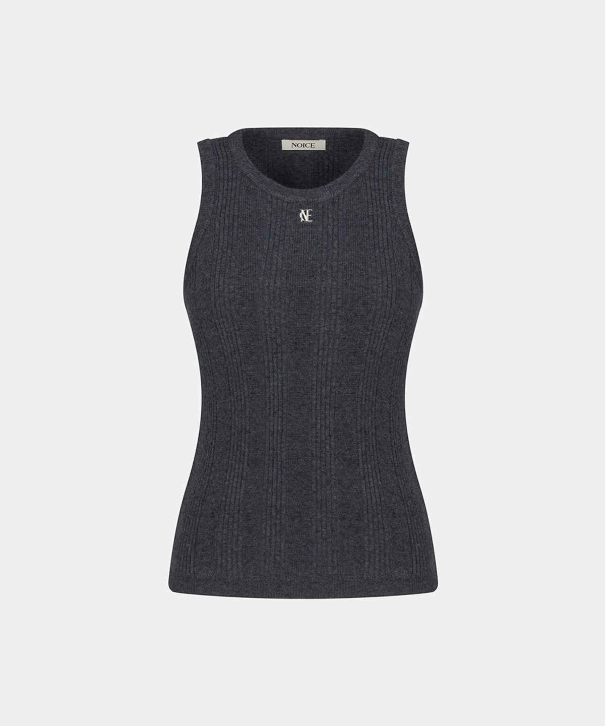 노이스(NOICE) W RIBBED KNIT SLEEVELESS - CHARCOAL