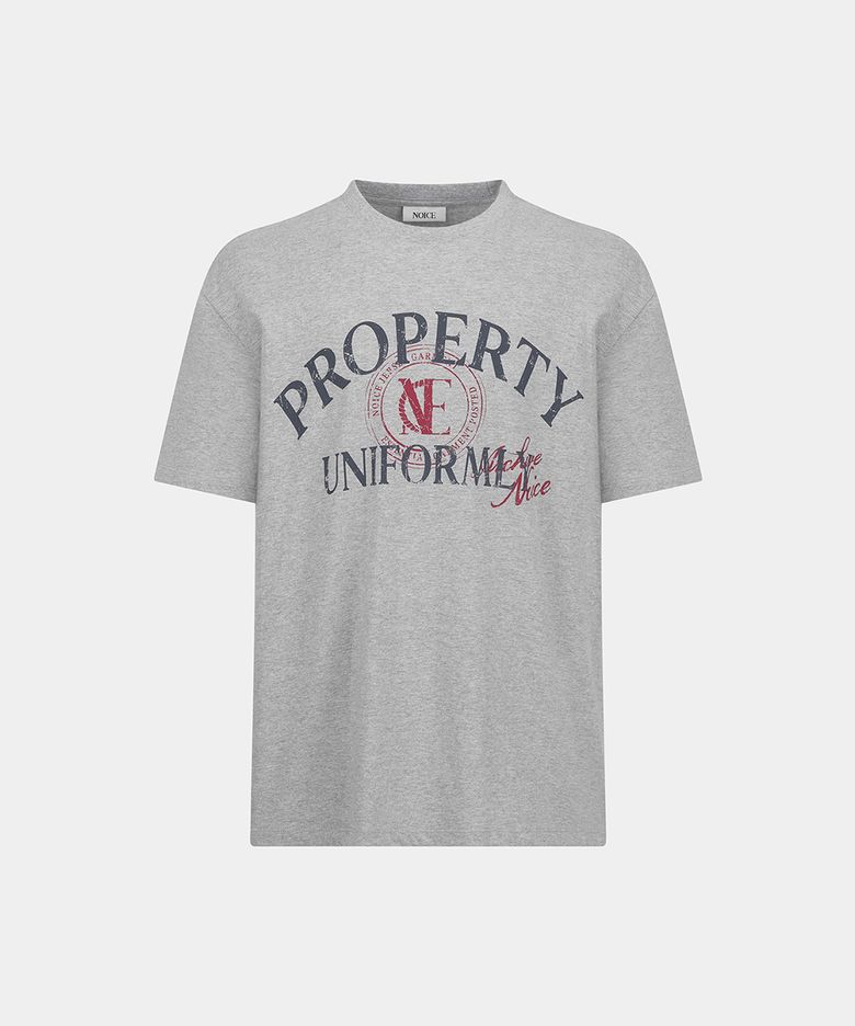 W PROPERTY EMBLEM T-SHIRT - GRAY