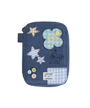 투웨이 자수 파우치 [데님]