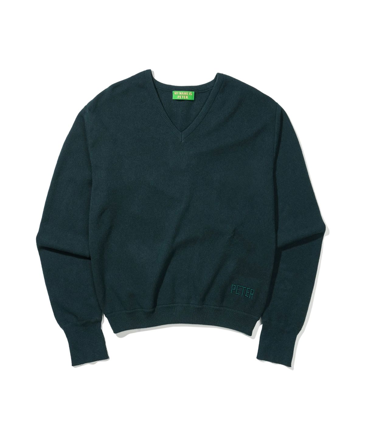마이네임이즈피터(MYNAMEISPETER) PETER V-NECK KNIT - GREEN