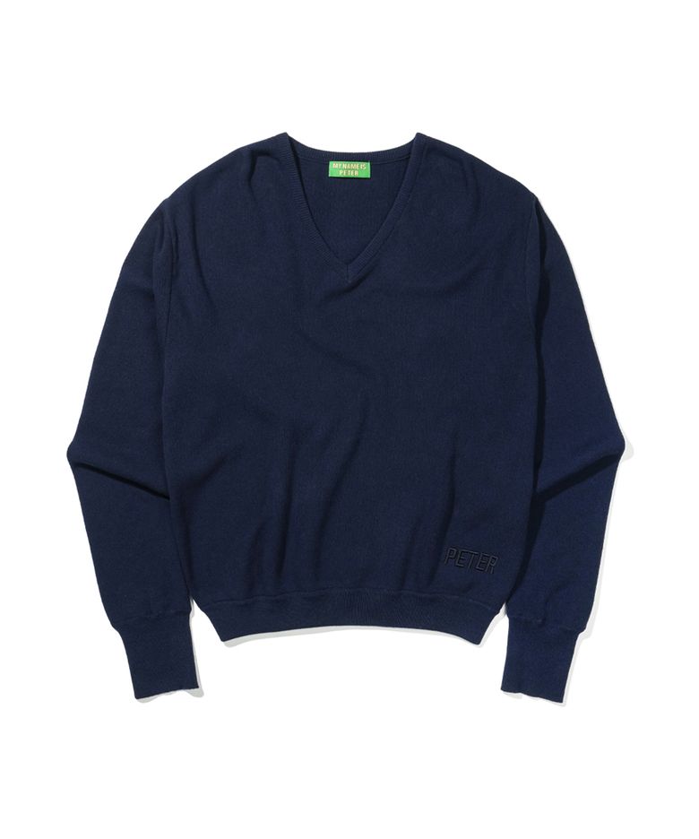 PETER V-NECK KNIT - NAVY