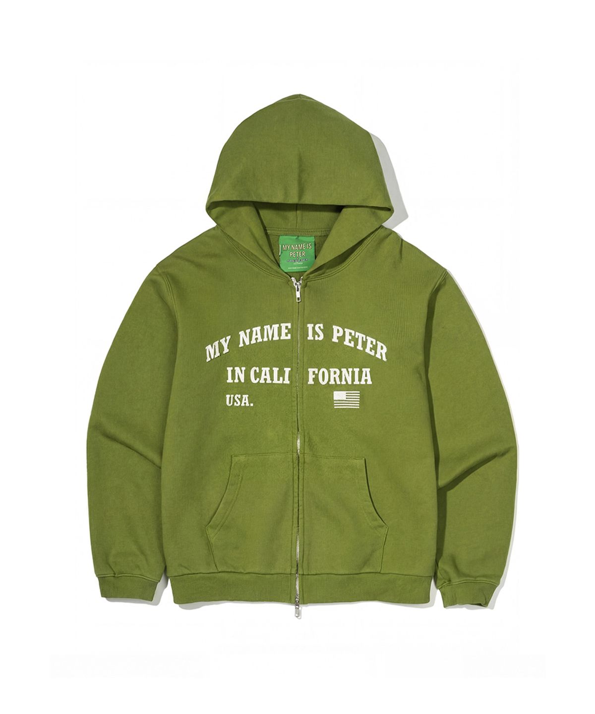 마이네임이즈피터(MYNAMEISPETER) (W) IN CALIFORNIA ZIP HOODIE - OLIVE