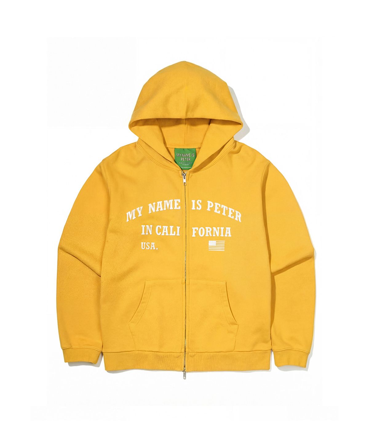 마이네임이즈피터(MYNAMEISPETER) (W) IN CALIFORNIA ZIP HOODIE - MUSTARD