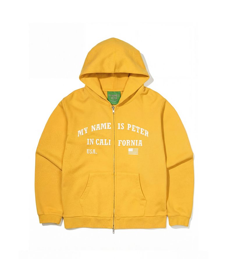 (W) IN CALIFORNIA ZIP HOODIE - MUSTARD