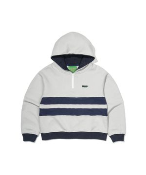 (W) MNP LOGO HALF ZIP HOODIE - GRAY