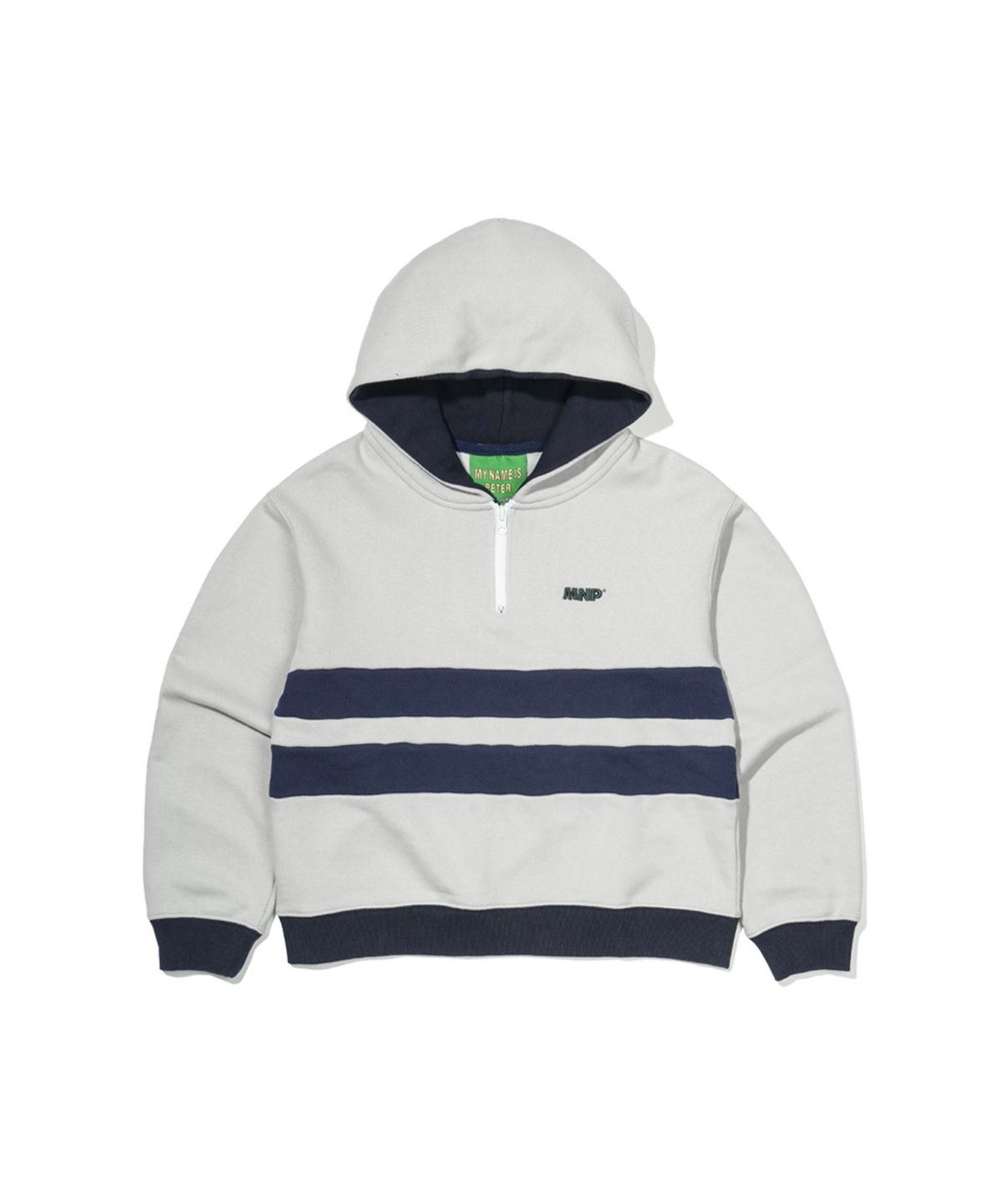 마이네임이즈피터(MYNAMEISPETER) (W) MNP LOGO HALF ZIP HOODIE - GRAY