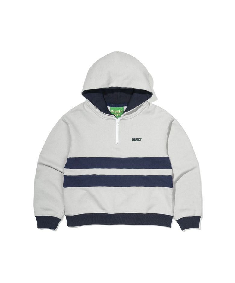 (W) MNP LOGO HALF ZIP HOODIE - GRAY