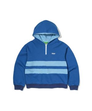(W) MNP LOGO HALF ZIP HOODIE - BLUE