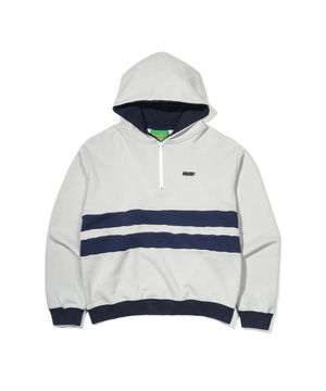 MNP LOGO HALF ZIP HOODIE - GRAY