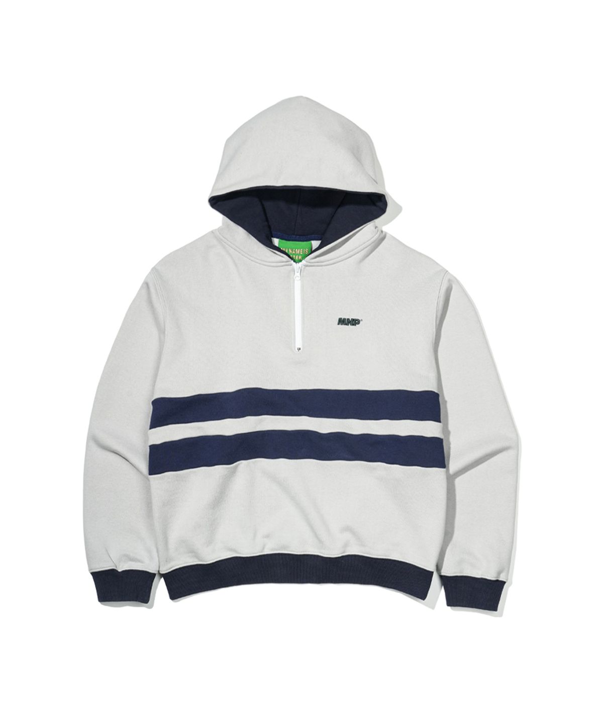 마이네임이즈피터(MYNAMEISPETER) MNP LOGO HALF ZIP HOODIE - GRAY