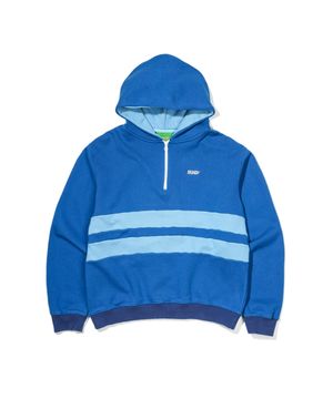 MNP LOGO HALF ZIP HOODIE - BLUE