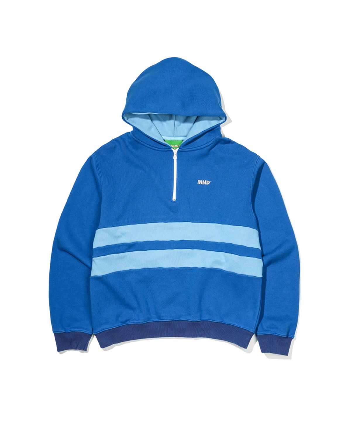 마이네임이즈피터(MYNAMEISPETER) MNP LOGO HALF ZIP HOODIE - BLUE