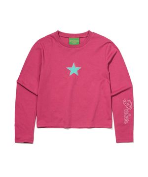 (W) STAR LONG SLEEVE T-SHIRT - DUSTY MAGENTA