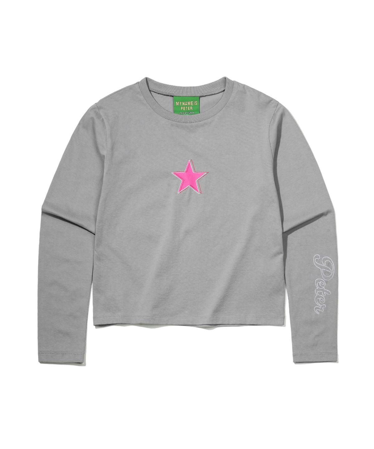 마이네임이즈피터(MYNAMEISPETER) (W) STAR LONG SLEEVE T-SHIRT - MOCHA GRAY