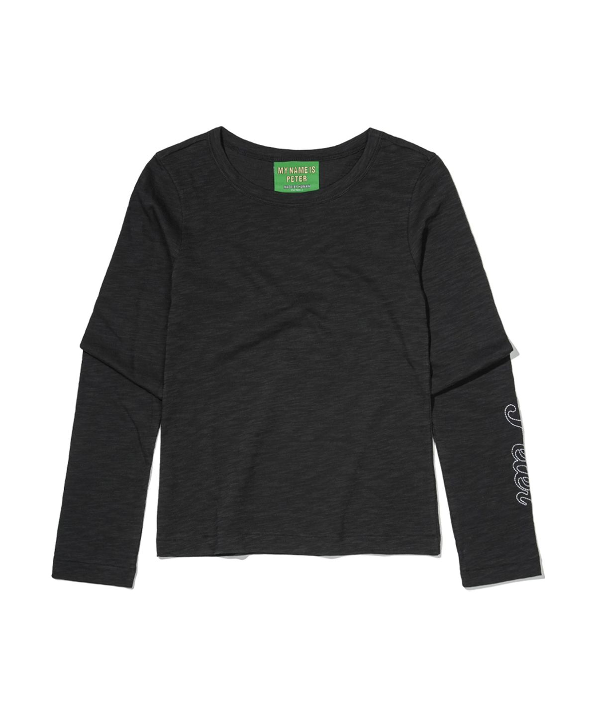마이네임이즈피터(MYNAMEISPETER) (W) PETER LONG SLEEVE T-SHIRT - CHARCOAL