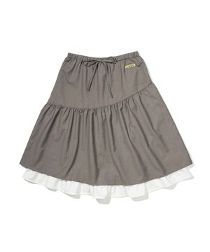 (W) PETER LAYERED SKIRT - GRAY