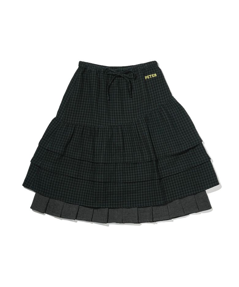 (W) PETER LAYERED SKIRT - GREEN