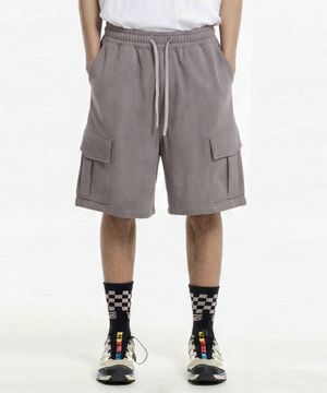피그먼트 카고 버뮤다 밴딩 팬츠 그레이