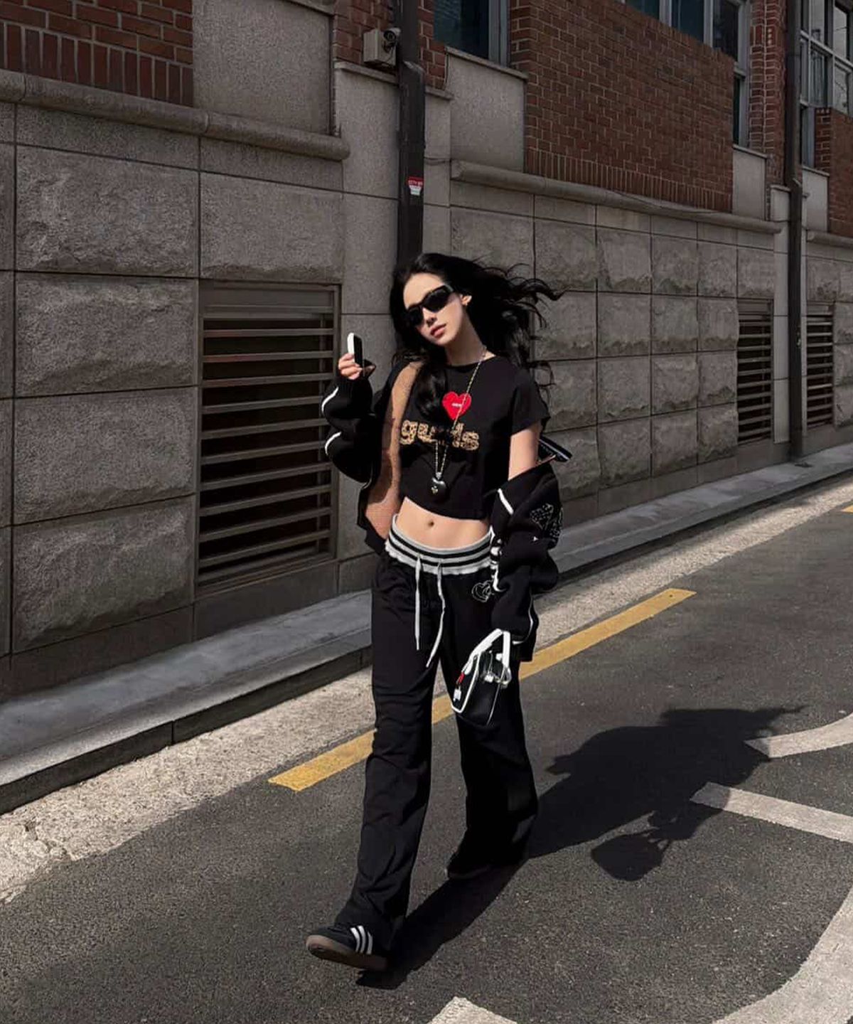 에즈이프 캘리(ASIF CALIE) CONTRAST RIB WAIST SWEAT PANTS BLACK