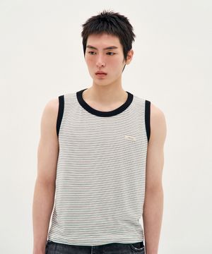 Airy Stripe Sleeveless - Black&White