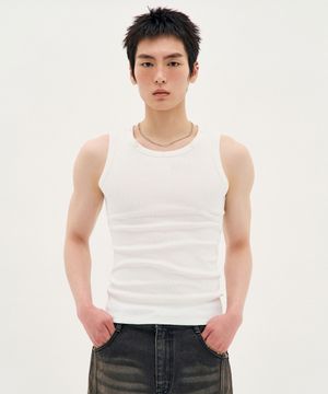 Eyelet Neck Sleeveless - White