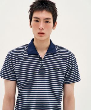 Stripe PK Short-Sleeve - Navy