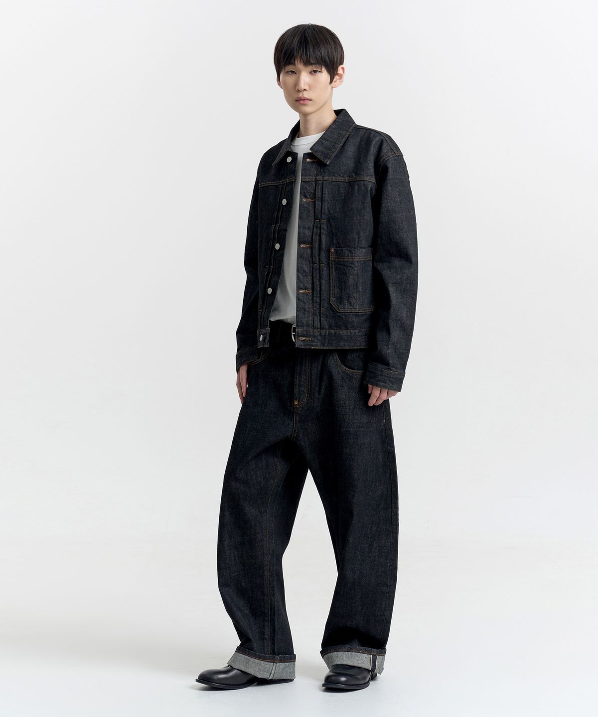노페이머스(NOFAMOUS) 15oz Selvedge Rinsed(Wash)Set-up (Black)