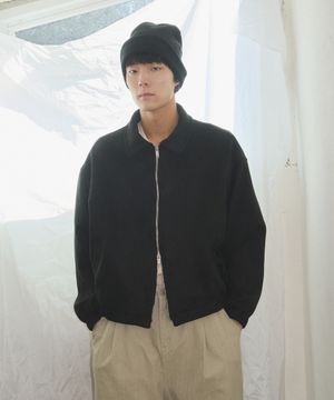 시그니처 스웨이드 오버핏 재킷  2WAY [블랙]