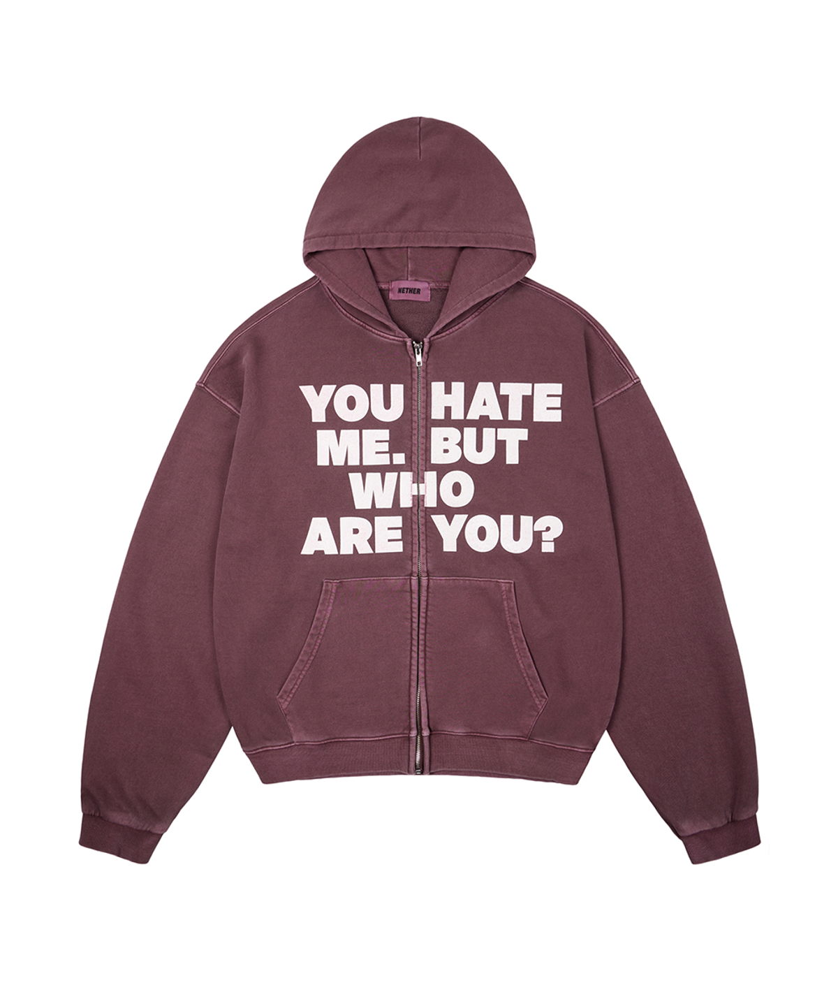 네더월드(NETHERWORLD) WHO ARE YOU ZIP HOODIE WINE