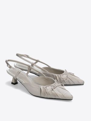 새틴 셔링 슬링백 (4cm) HPWWVGS406